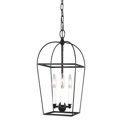 Stonington Collection 3-Light Mini Chandelier in Smith Steel with Open Frame Design Generation Lighting CC1423SMS