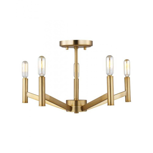 Vector Collection 5-Light Semi Flush Mount in Satin Brass Sea Gull Lighting 7724305-848