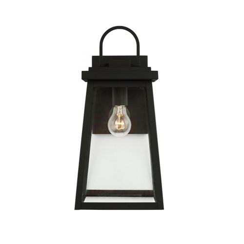 Founders Collection 1-Light Lantern in Black with Clear Glass Panels Sea Gull Lighting 8748401-12